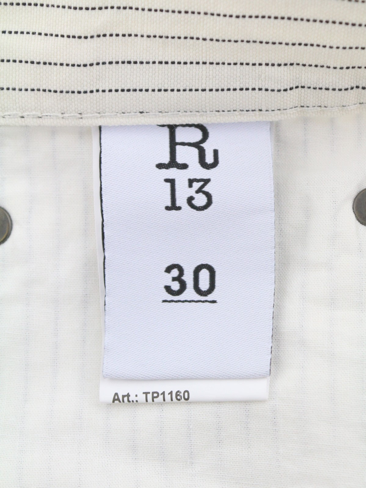 R13 X-BF Women Trousers 30 White With Black Mini Stripe Linen Blend SS26 RRP785