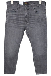 LEE Rider Men Jeans W33/L32 Grey Slim Cotton Stretch Faded Washed Denim 5-Pocket