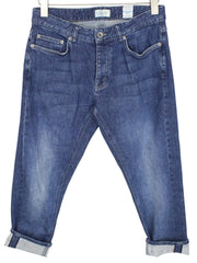 SUITSUPPLY Alain Men Jeans W30/L32 Mid-Blue Slim Fit Selvedge Buttoned Stretch