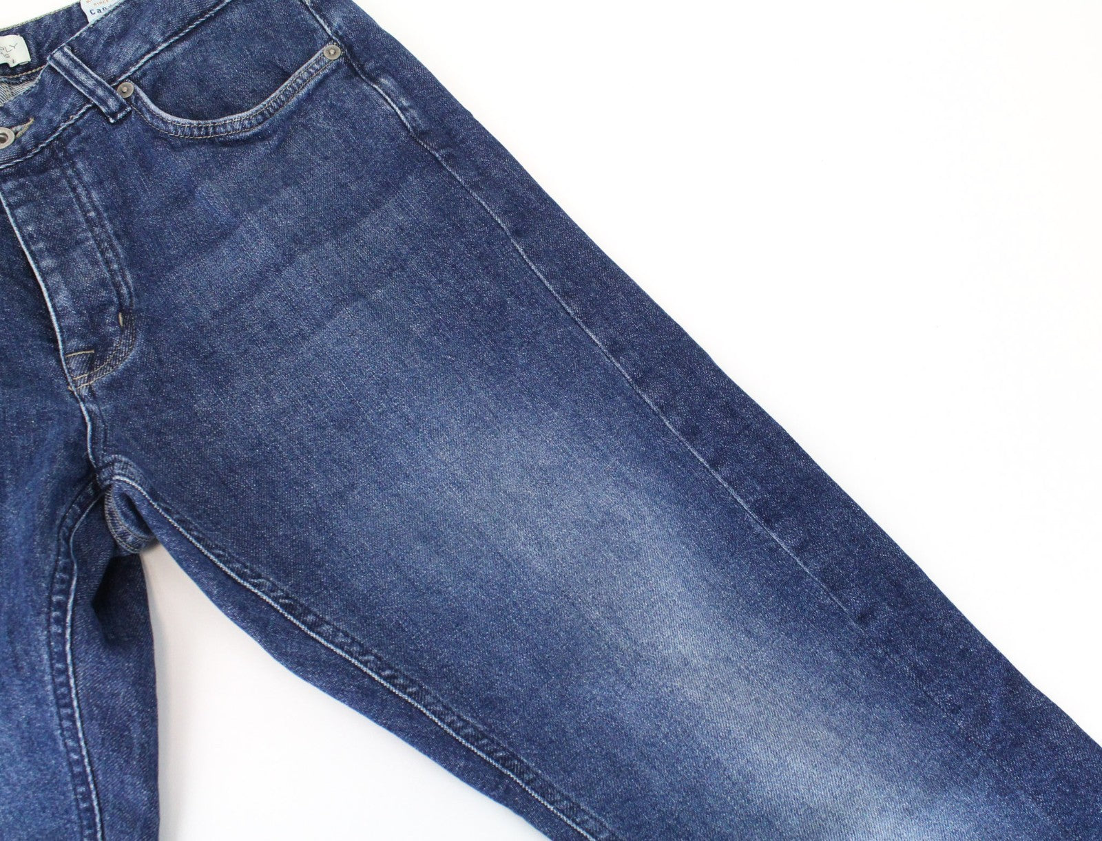 SUITSUPPLY Alain Men Jeans W30/L32 Mid-Blue Slim Fit Selvedge Buttoned Stretch