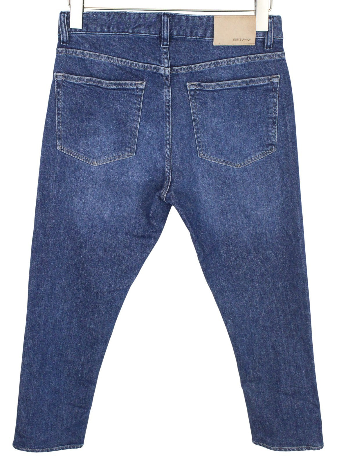 SUITSUPPLY Alain Men Jeans W30/L32 Mid-Blue Slim Fit Selvedge Buttoned Stretch