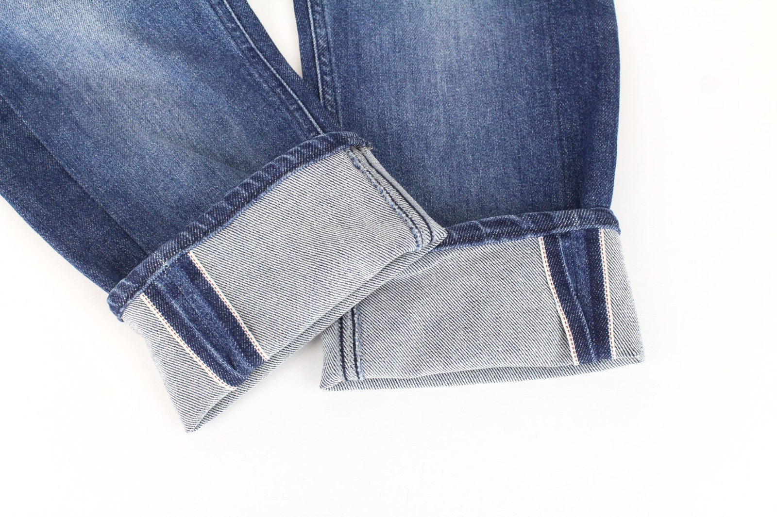 SUITSUPPLY Alain Men Jeans W30/L32 Mid-Blue Slim Fit Selvedge Buttoned Stretch