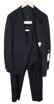 SUITSUPPLY Havana Peak Jetted Men Suit UK42L Blue Wool Super 110 Slim 3 Piece