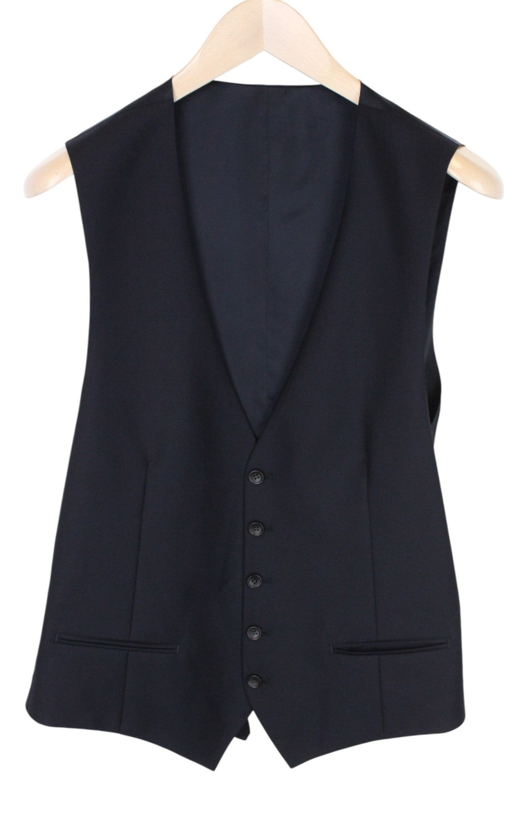 SUITSUPPLY Havana Peak Jetted Men Suit UK42L Blue Wool Super 110 Slim 3 Piece