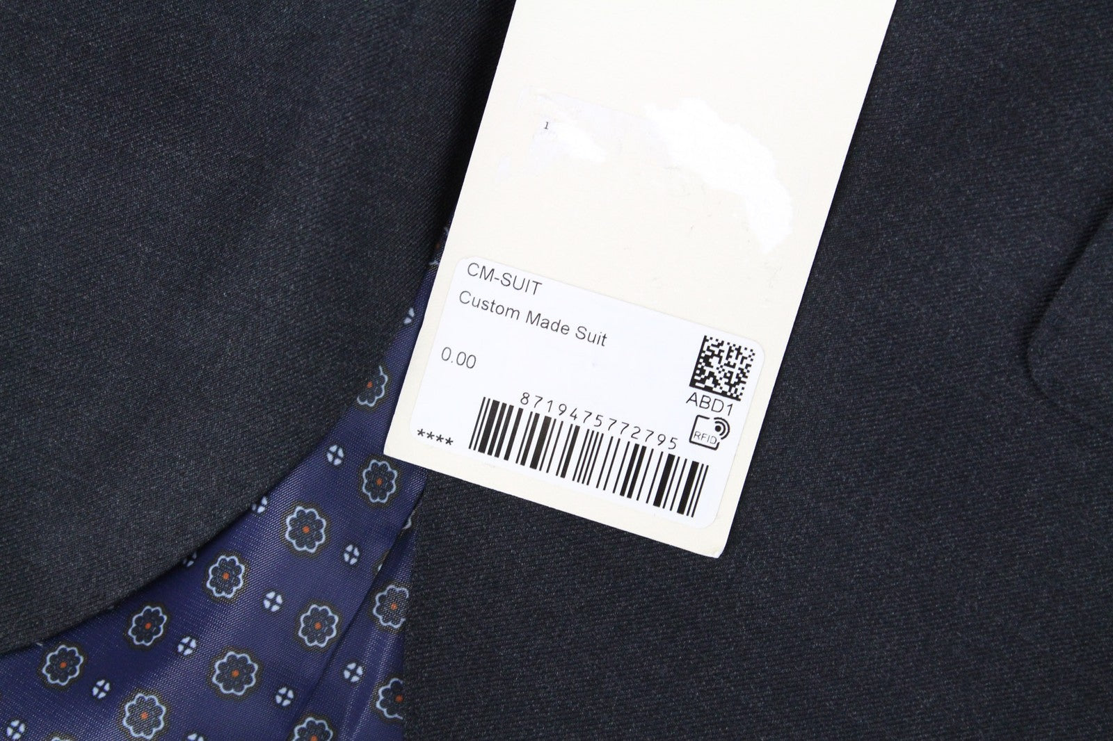 SUITSUPPLY La Spalla Men Suit UK38S Dark Grey Pure Wool Classic Lined 2 Piece
