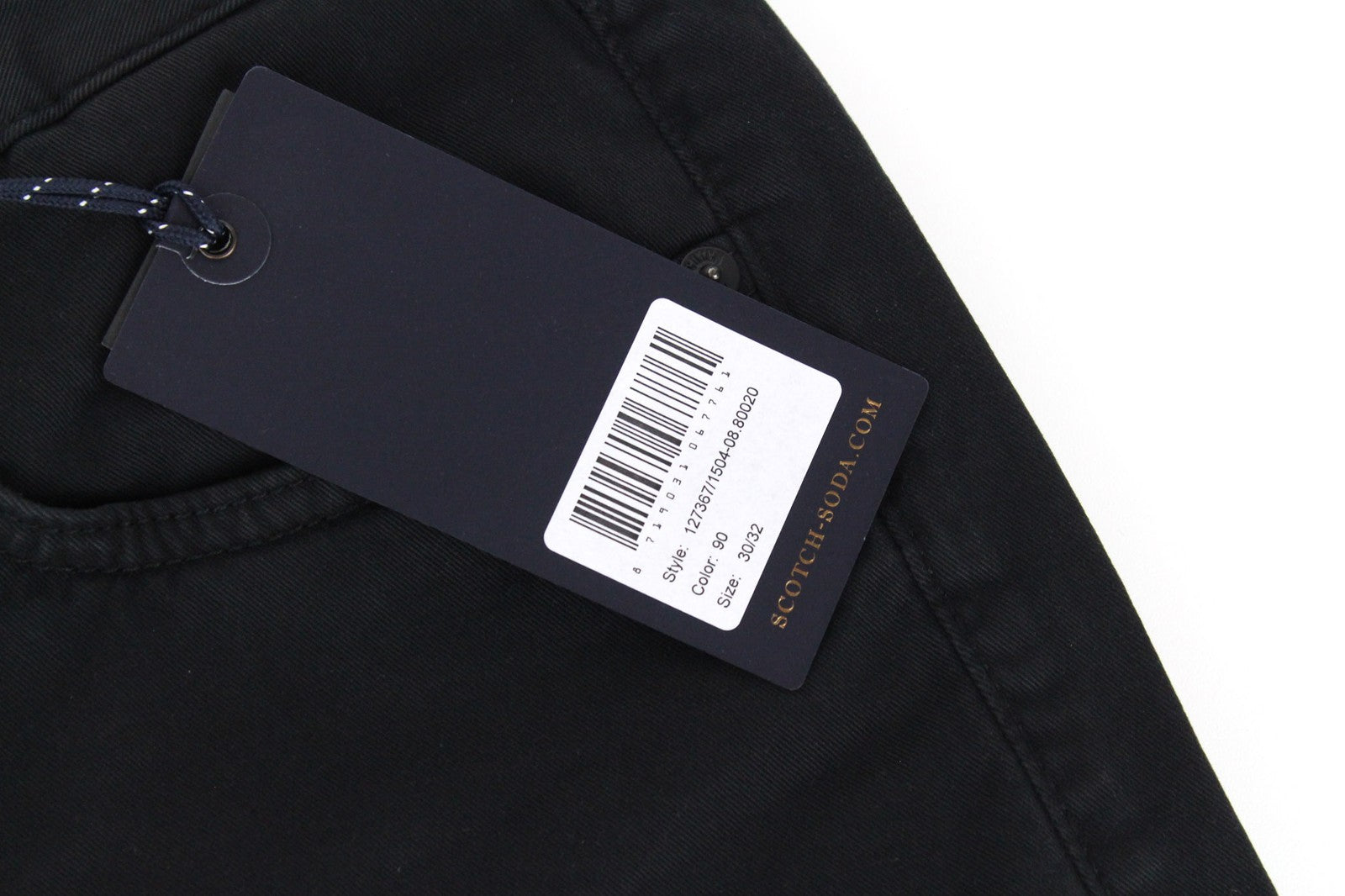 SCOTCH & SODA Dylan Men Trousers W30/L32 Black Cotton Stretch Super Slim Fit