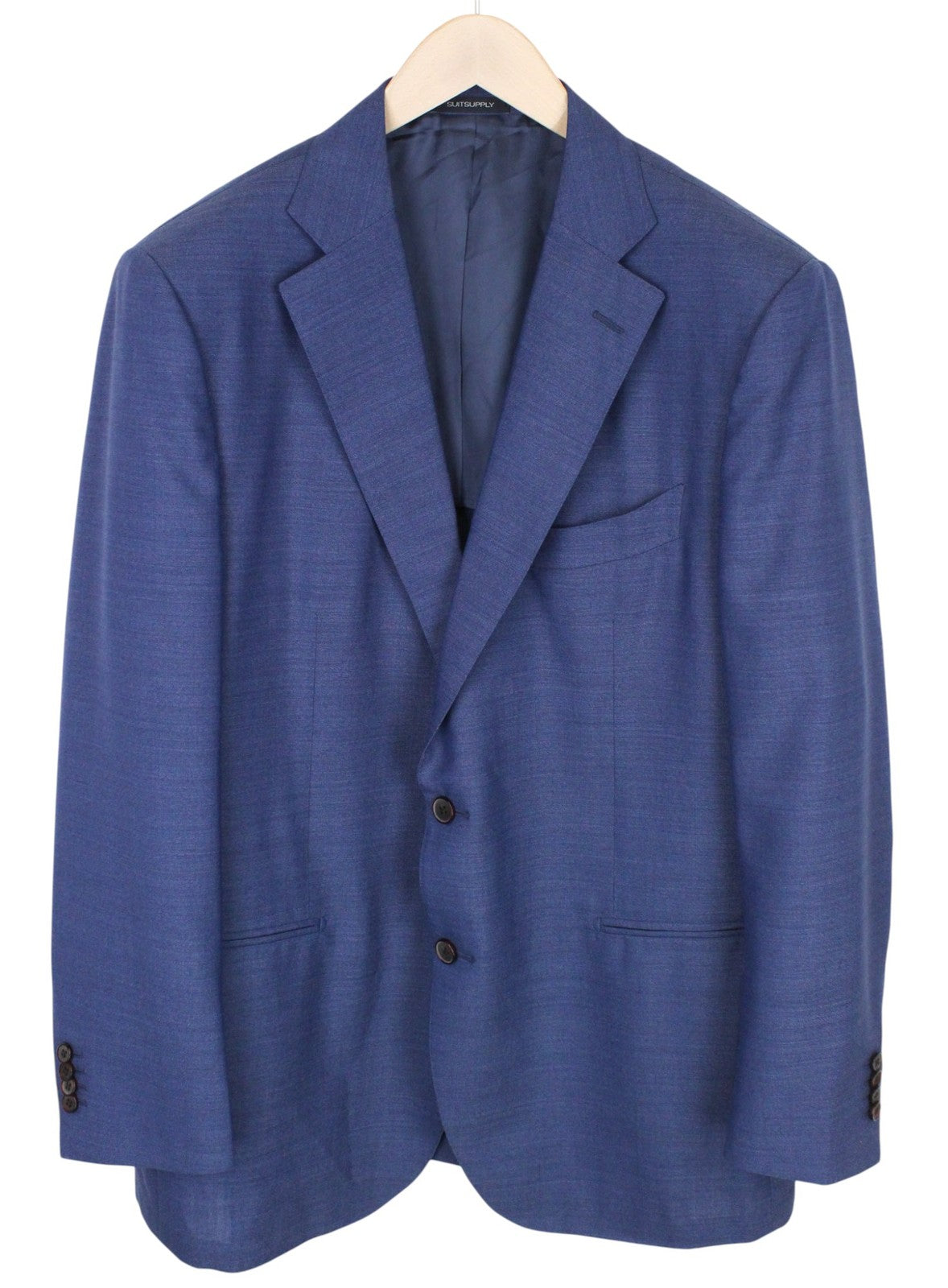 SUITSUPPLY La Spalla Men Suit UK48R Blue Single-Breasted Lined Pure Wool 3 Piece