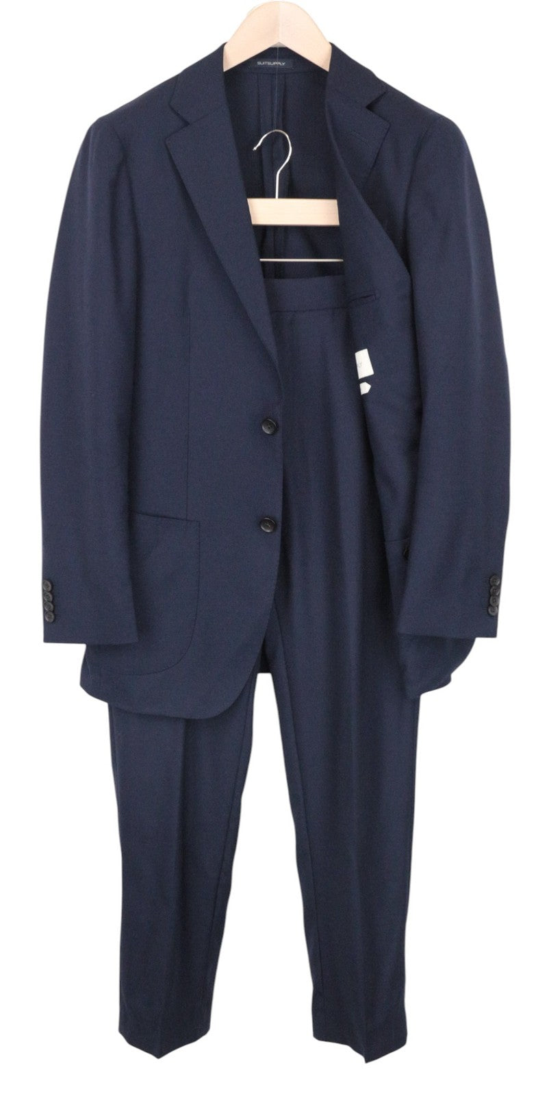 SUITSUPPLY Havana Patch Men Suit UK36R Slim Unlined Wool Stretch Blue 2 Piece