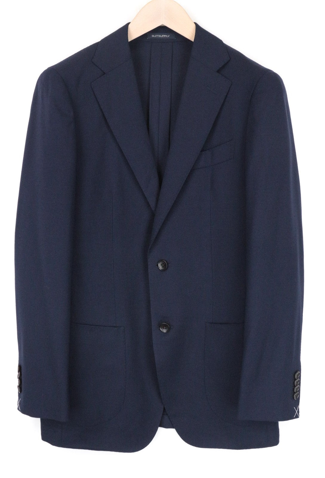 SUITSUPPLY Havana Patch Men Suit UK36R Slim Unlined Wool Stretch Blue 2 Piece