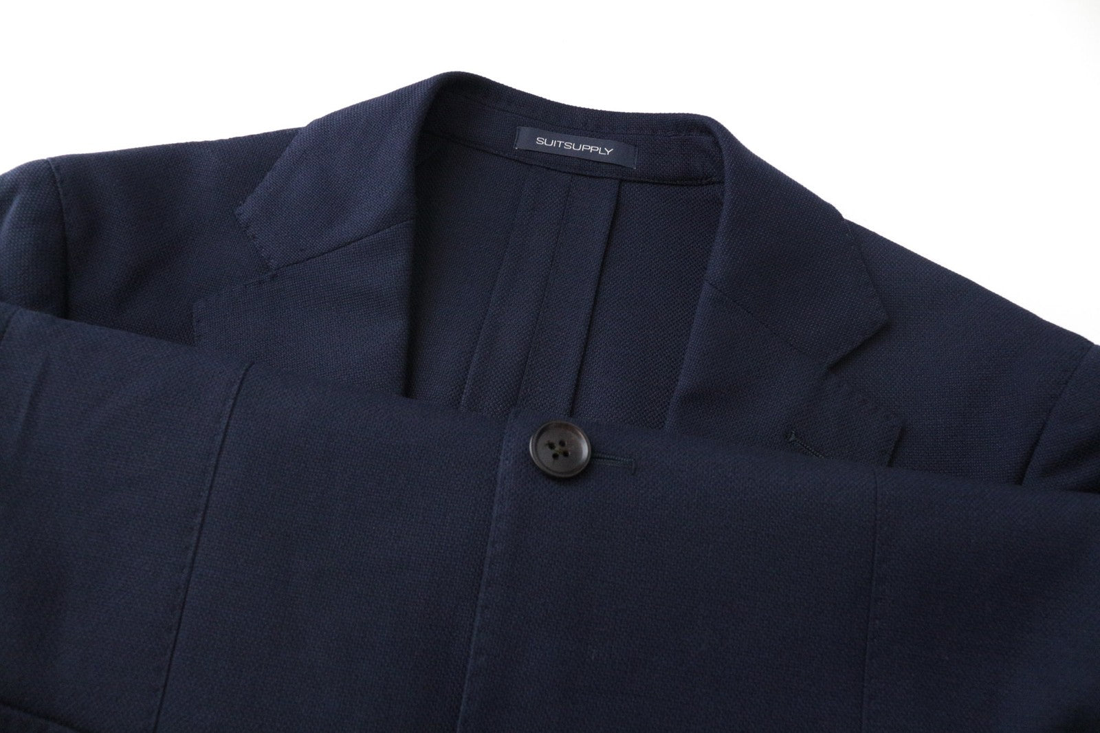SUITSUPPLY Havana Patch Men Suit UK36R Slim Unlined Wool Stretch Blue 2 Piece