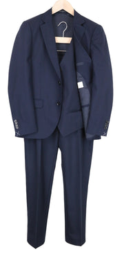 SUITSUPPLY La Spalla Men Suit UK38R Single-Breasted Blue Pure Wool 3 Piece