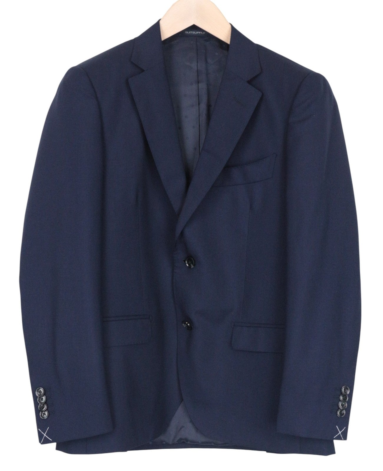 SUITSUPPLY La Spalla Men Suit UK38R Single-Breasted Blue Pure Wool 3 Piece