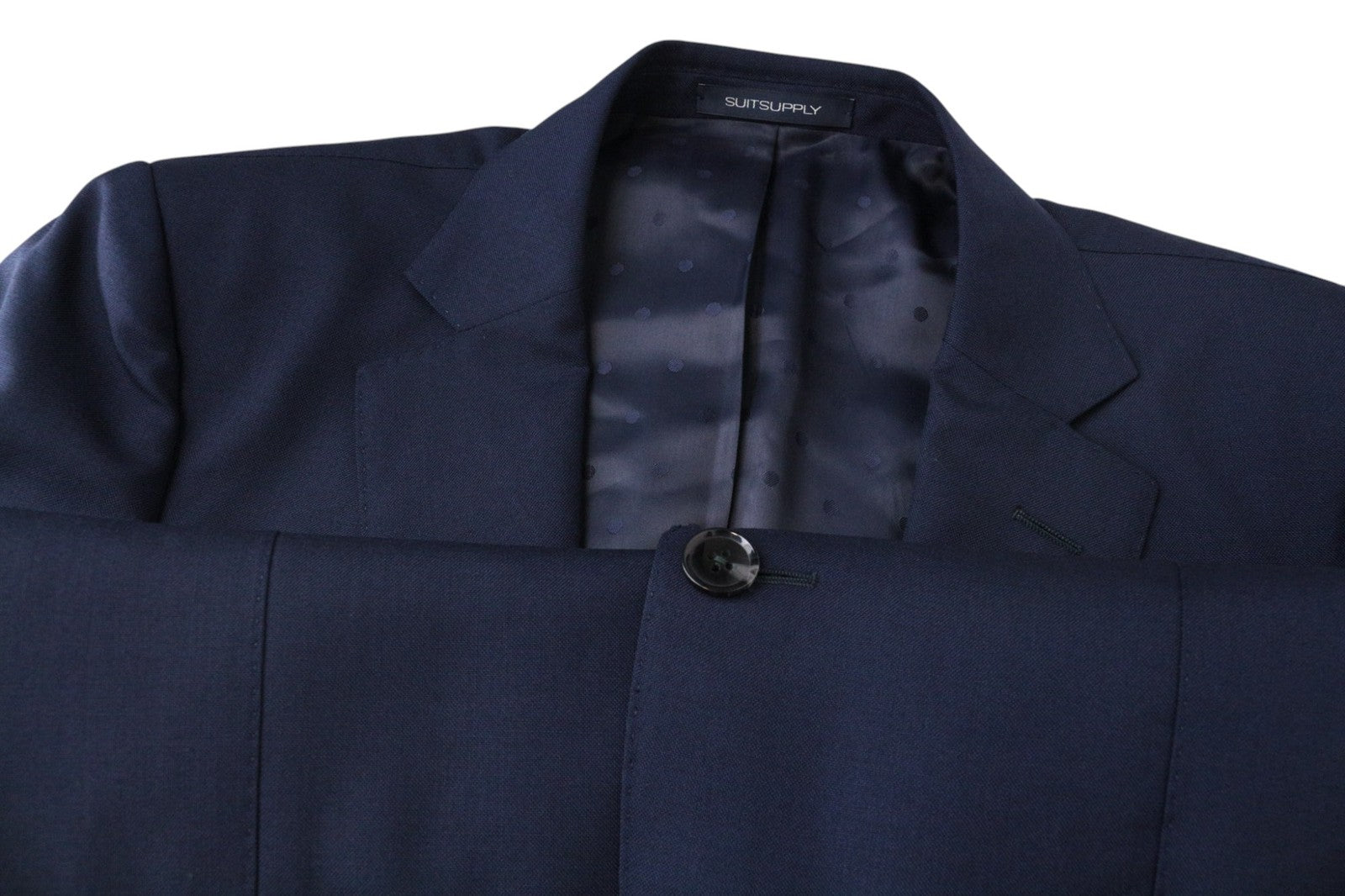 SUITSUPPLY La Spalla Men Suit UK38R Single-Breasted Blue Pure Wool 3 Piece