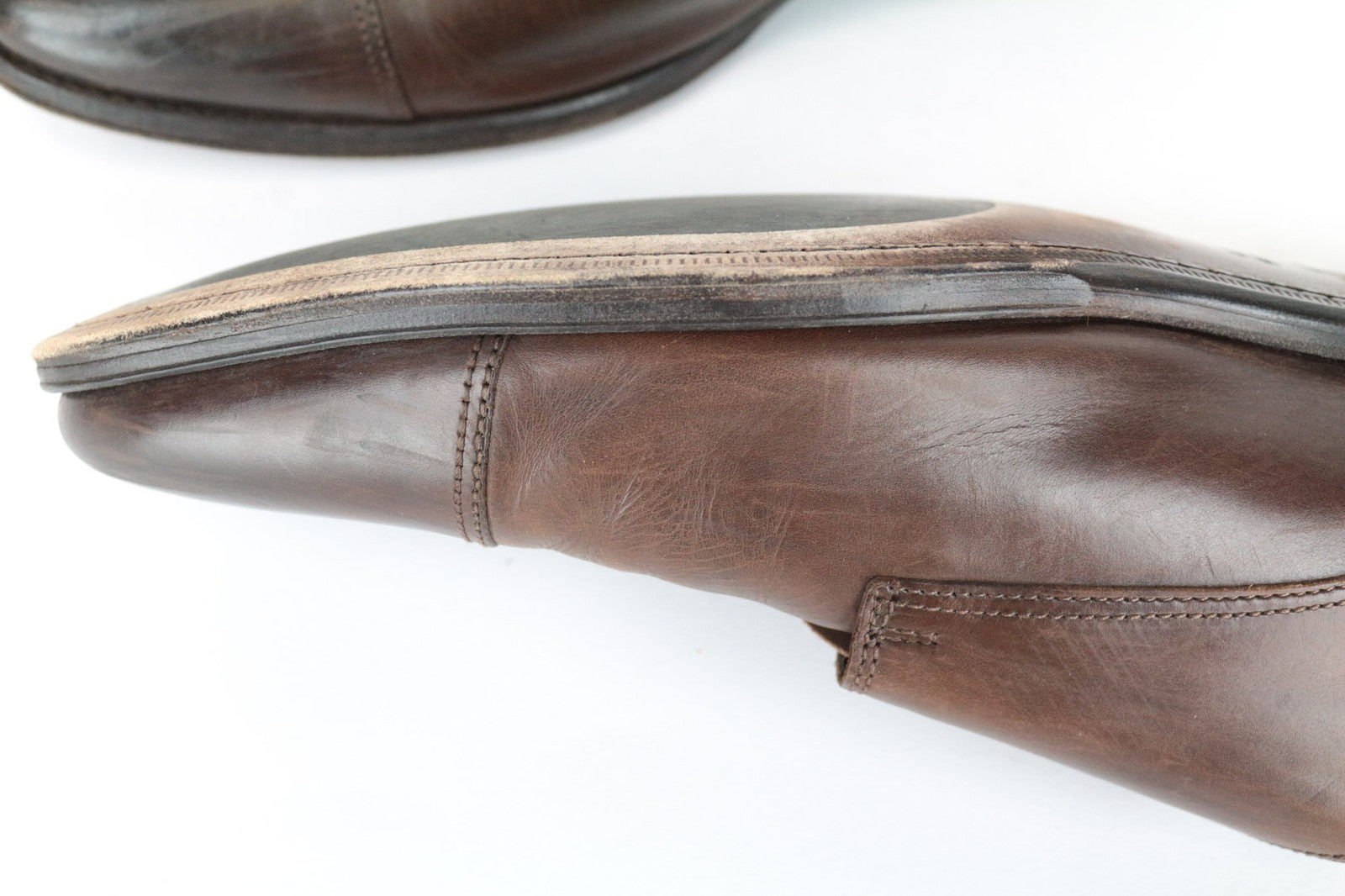 SUITSUPPLY Men Casual Shoes EU45 Brown Leather Double-Buckled Classic Low-Top