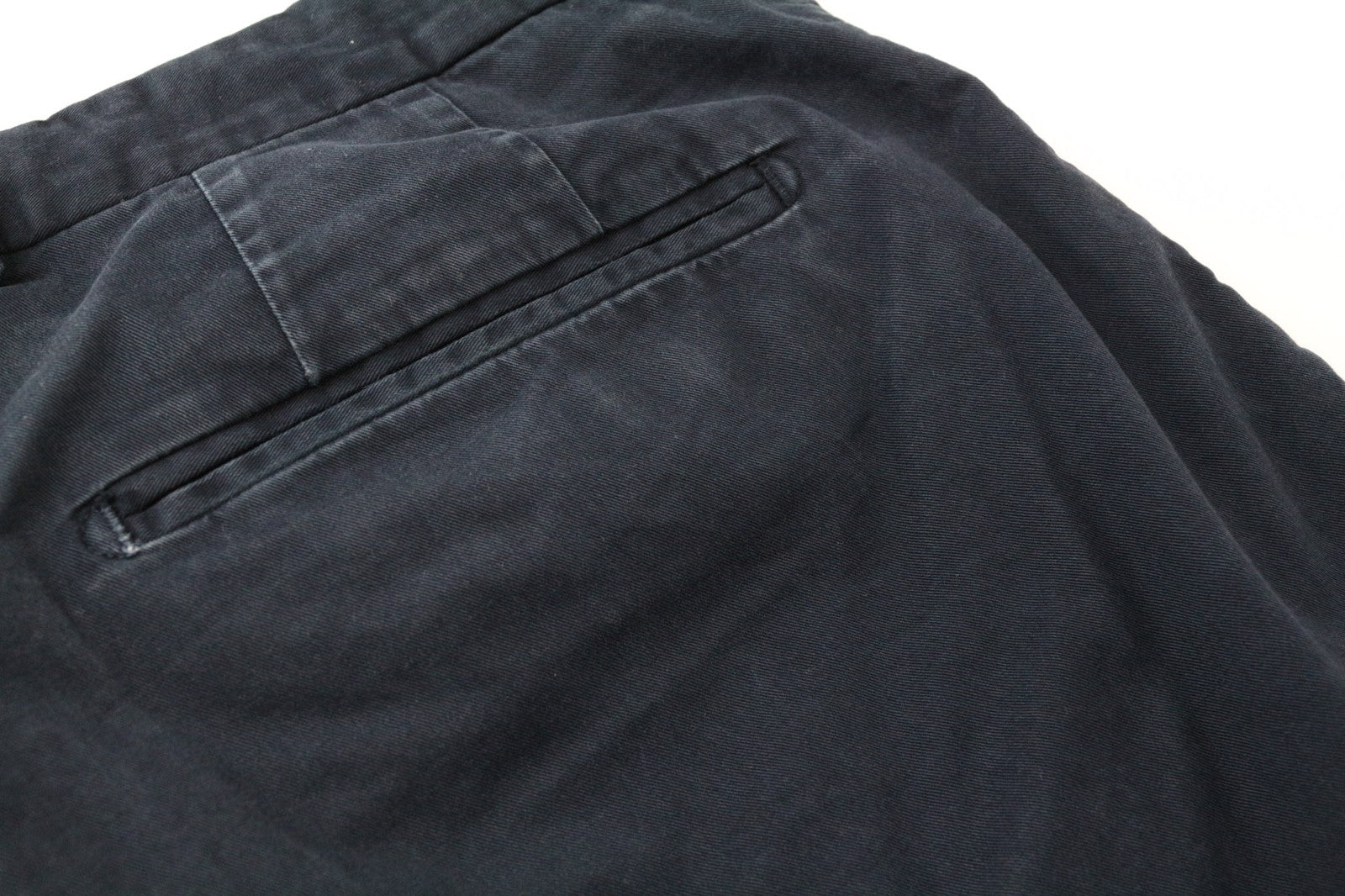 SUITSUPPLY Porto Novo Men Trousers UK32R Navy Flat-Front Stretch Chino Slim