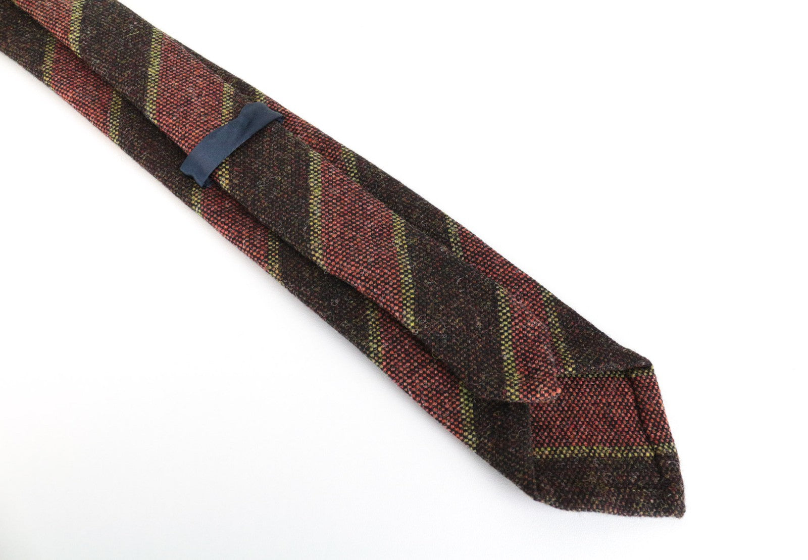 SUITSUPPLY Men Tie ~150 x 8 cm Brown Striped Melange Wool Formal Pointed-End
