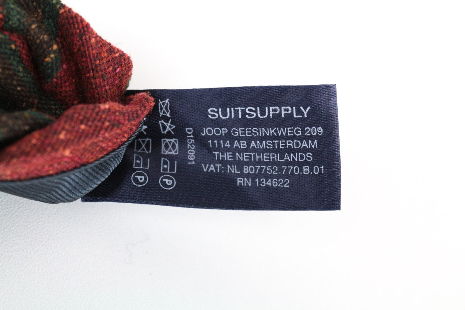 SUITSUPPLY Men Tie ~150 x 8 cm Red Striped Melange Silk Wool Cotton Blended