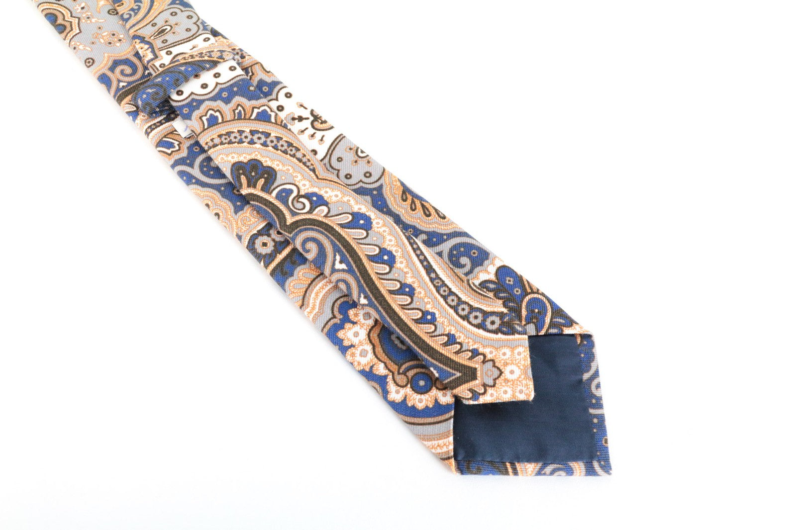 SUITSUPPLY Men Tie ~150 x 8 cm Blue Graphic Cotton Silk Blend Melange Formal