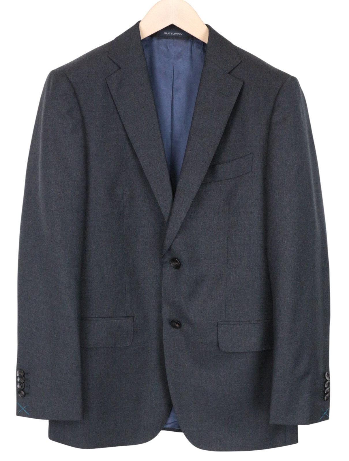 SUITSUPPLY Napoli Men Suit UK36R Formal Lined Notch Lapel Grey Pure Wool 2 Piece