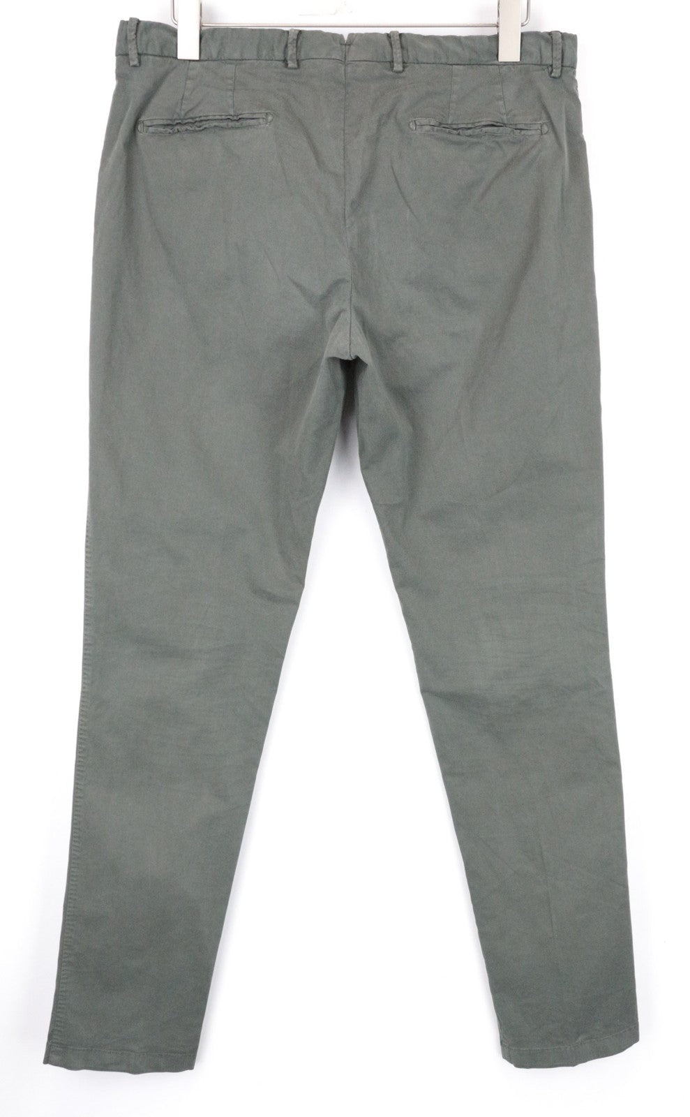 SUITSUPPLY Porto Novo Men Trousers UK36R Green Cotton Stretch Pleated Chino