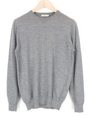 SUITSUPPLY Men Sweatshirt S Grey Pure Merino Wool Long Sleeved Plain Pull On