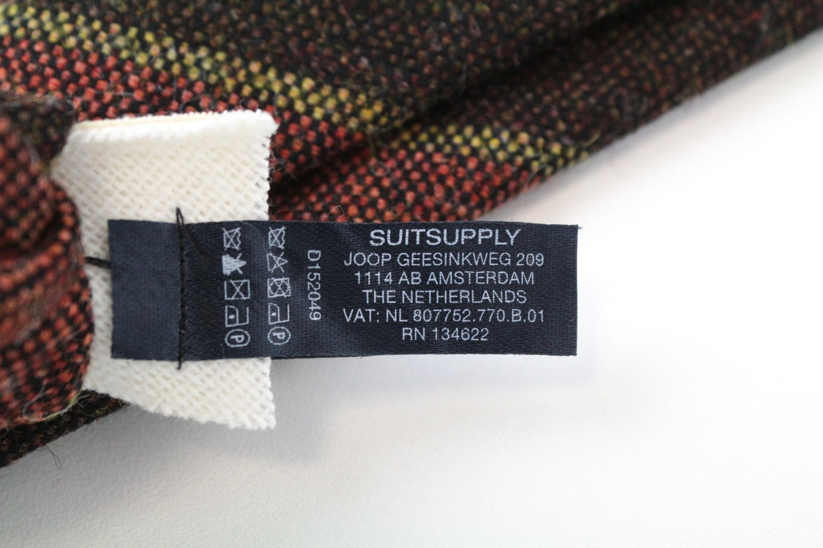 SUITSUPPLY Men Tie ~150 x 8 cm Brown Pure Wool Pointed-End Classic Striped