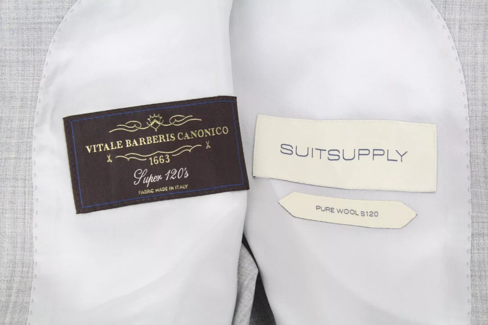 SUITSUPPLY Havana Patch Men Suit UK38R Grey Pure Wool Super 120's Slim 2 Piece