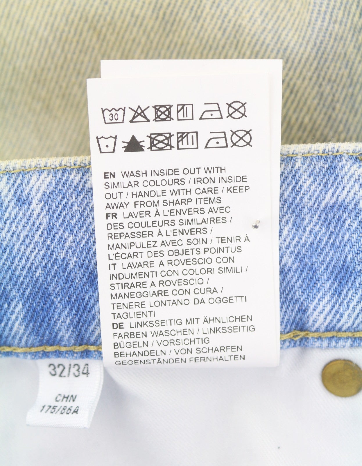 EYTYS Benz Bronze Baggy Fit Men Jeans W32/L34 Blue Aged Look Unisex RRP370