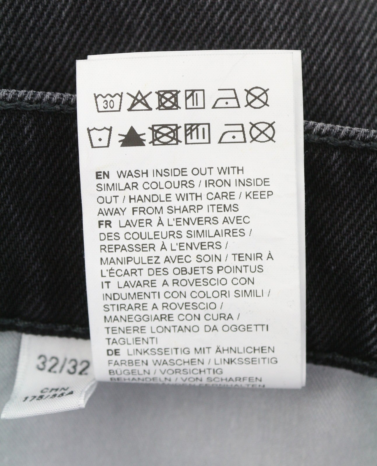 EYTYS Echo Sulphur Ultra Baggy Fit Men Jeans W32/L32 Black Unisex RRP370