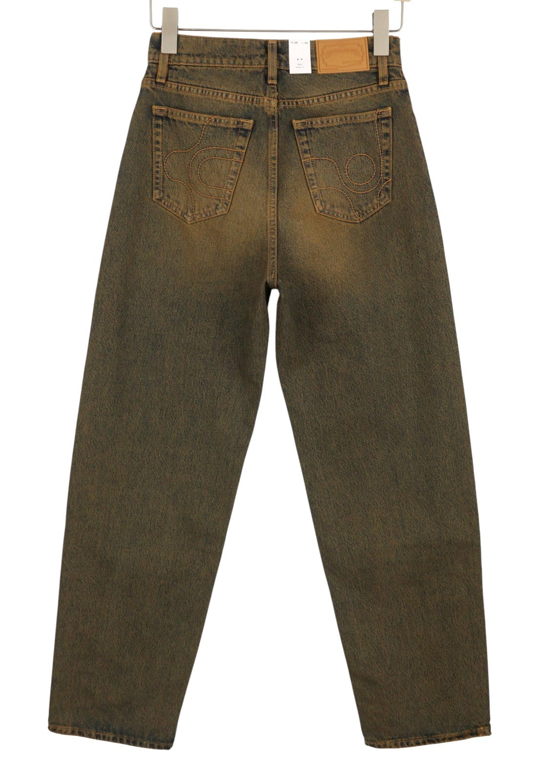 EYTYS Benz Rust Baggy Fit Women Jeans W25/L32 Orange & Blue Washed Unisex RRP370