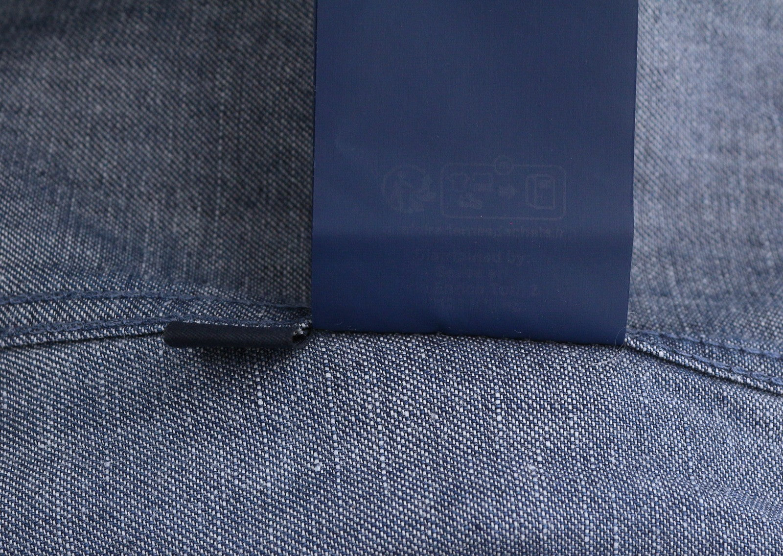SEASE TN690 Fish Tail Men Shirt M Mid Denim Blue Button-Up Linen Blend RRP510