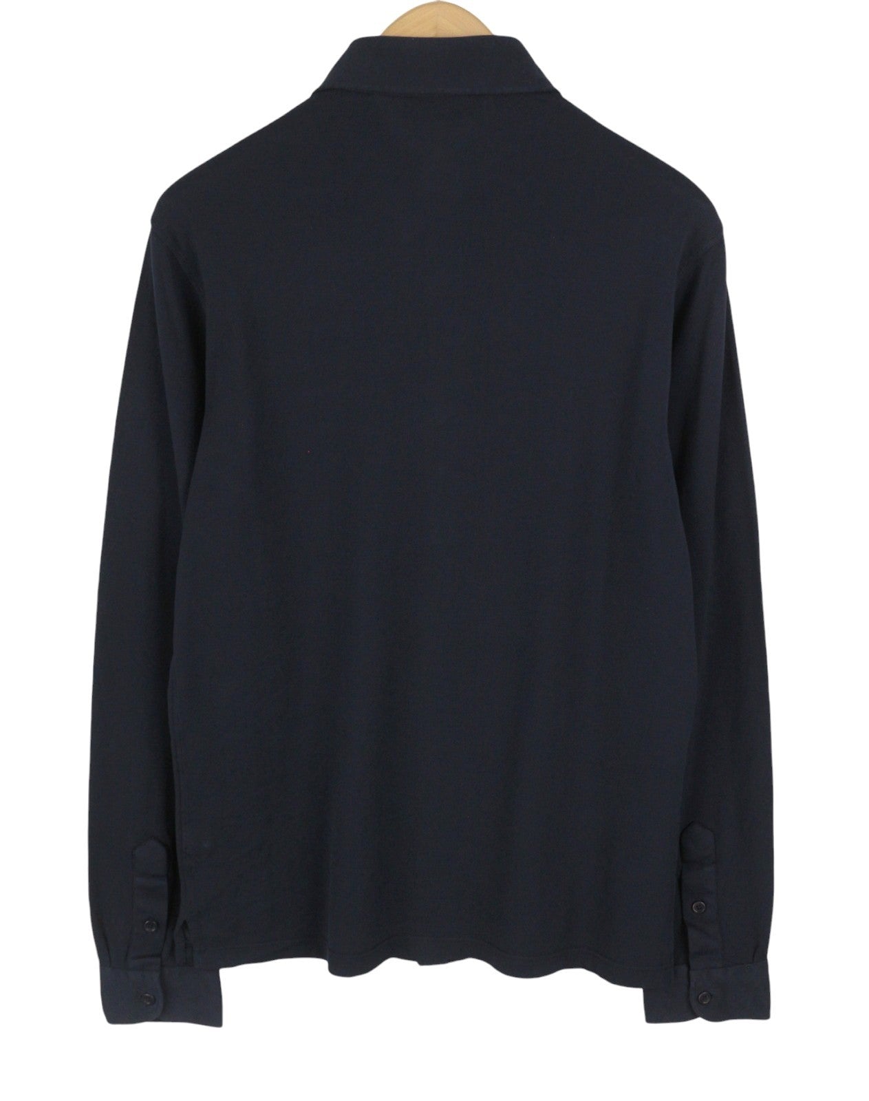 FILIPPO DE LAURENTIIS Men Shirt IT48 S Dark Blue Cotton Tricot Cutaway Neck