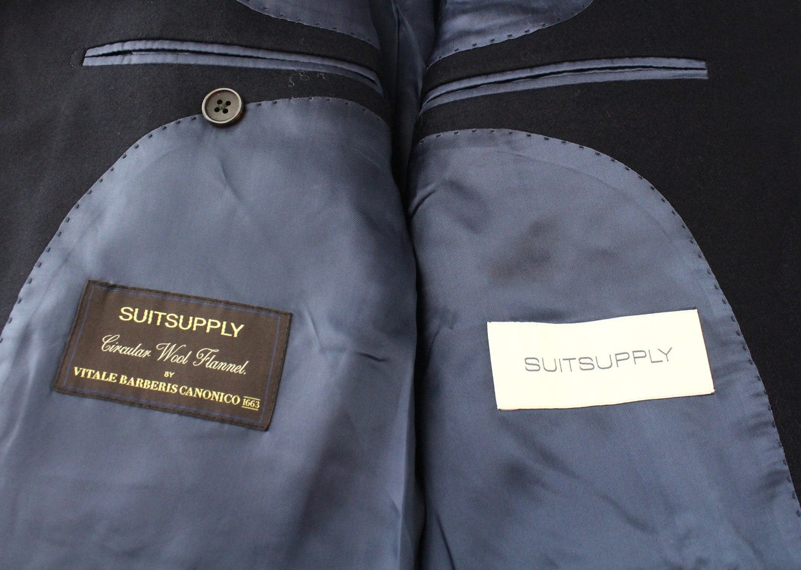 SUITSUPPLY La Spalla Men Suit UK42R Single-Breasted Pure Wool Navy Blue 2 Piece