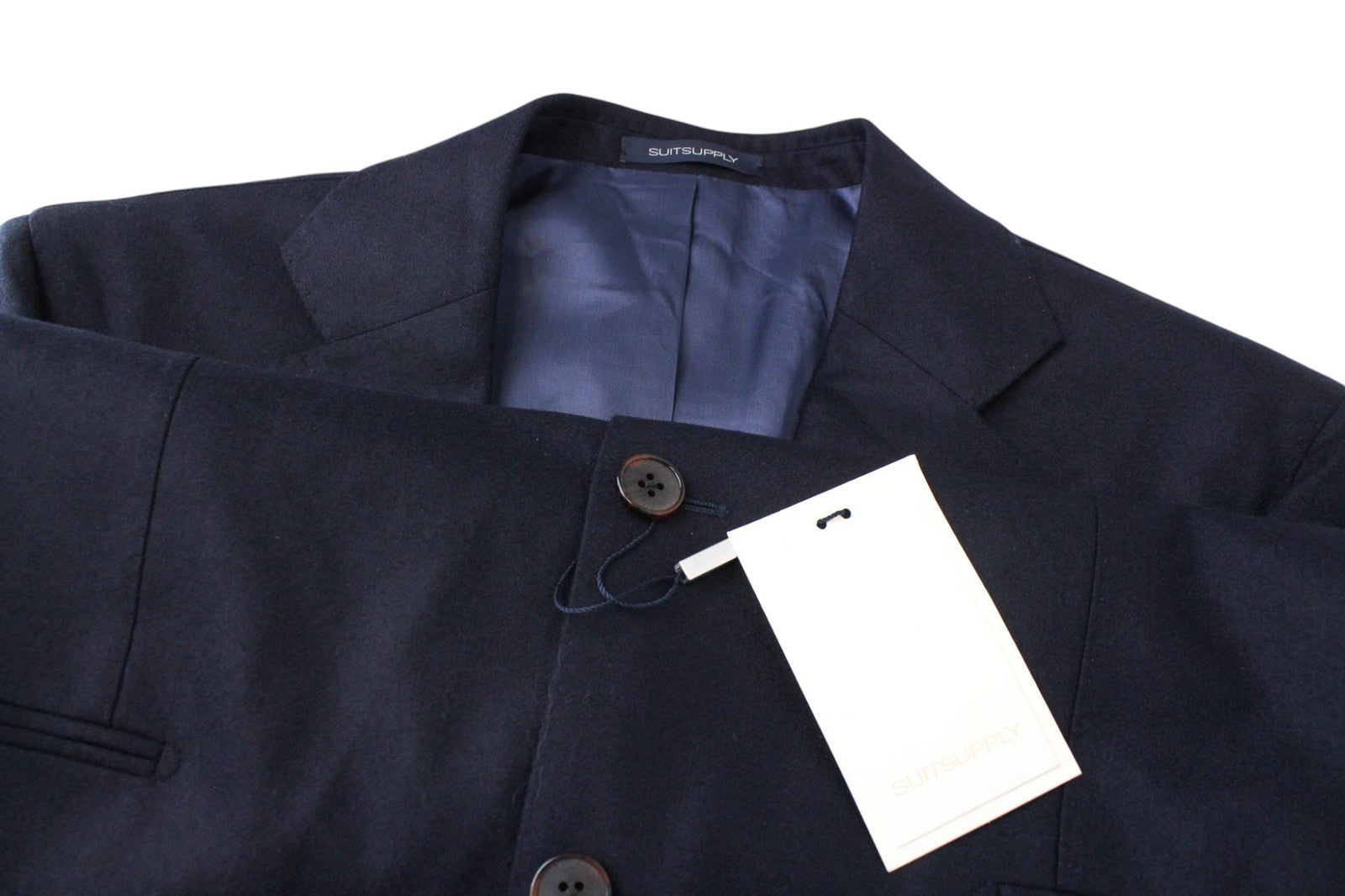 SUITSUPPLY La Spalla Men Suit UK42R Single-Breasted Pure Wool Navy Blue 2 Piece