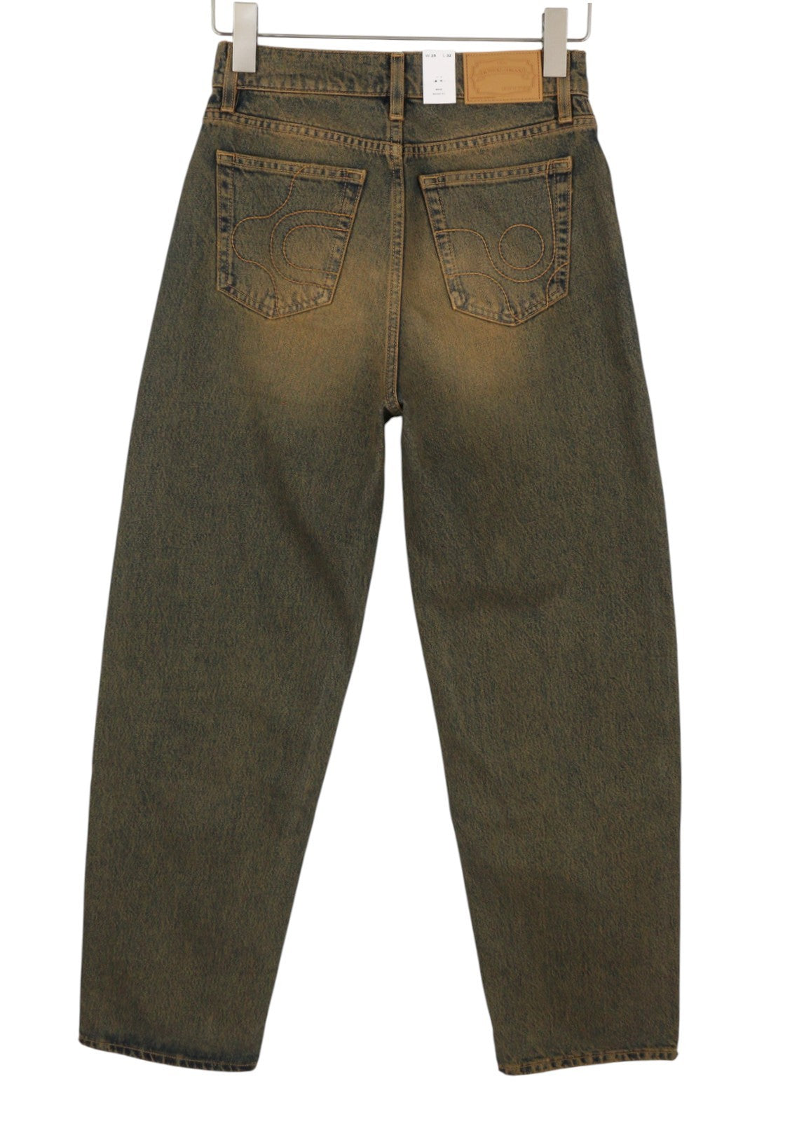 EYTYS Benz Rust Baggy Fit Women Jeans W25/L32 Orange Blue Washed Unisex RRP370