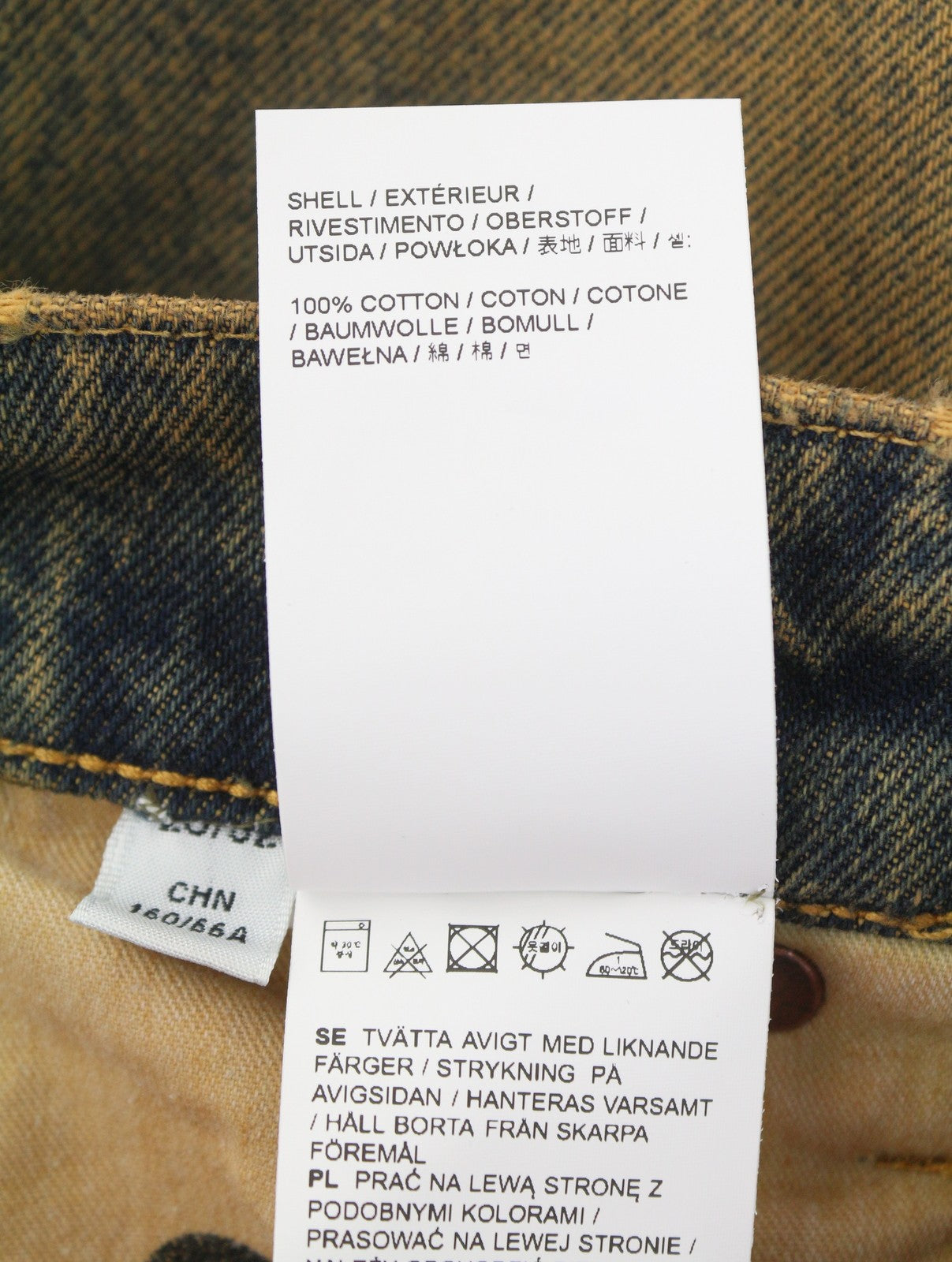 EYTYS Benz Rust Baggy Fit Women Jeans W25/L32 Orange Blue Washed Unisex RRP370