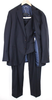 SUITSUPPLY Havana Blueline Men Suit UK54R Pure Wool Blue Classic Lined 3 Piece