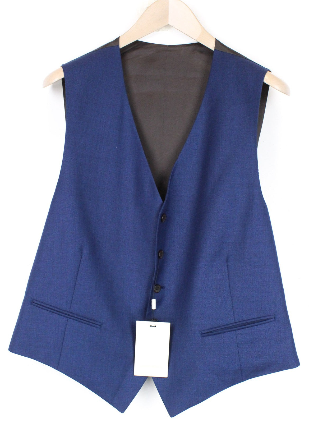 SUITSUPPLY La Spalla Men Suit UK46S Wool Blue Single-Breasted Formal 3 Piece