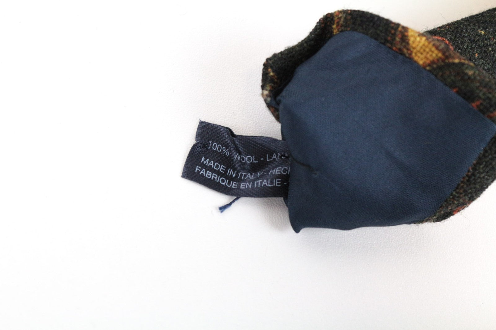 SUITSUPPLY Men Tie ~150 x 8 cm Green Pure Wool Pointed-End Patterned Formal