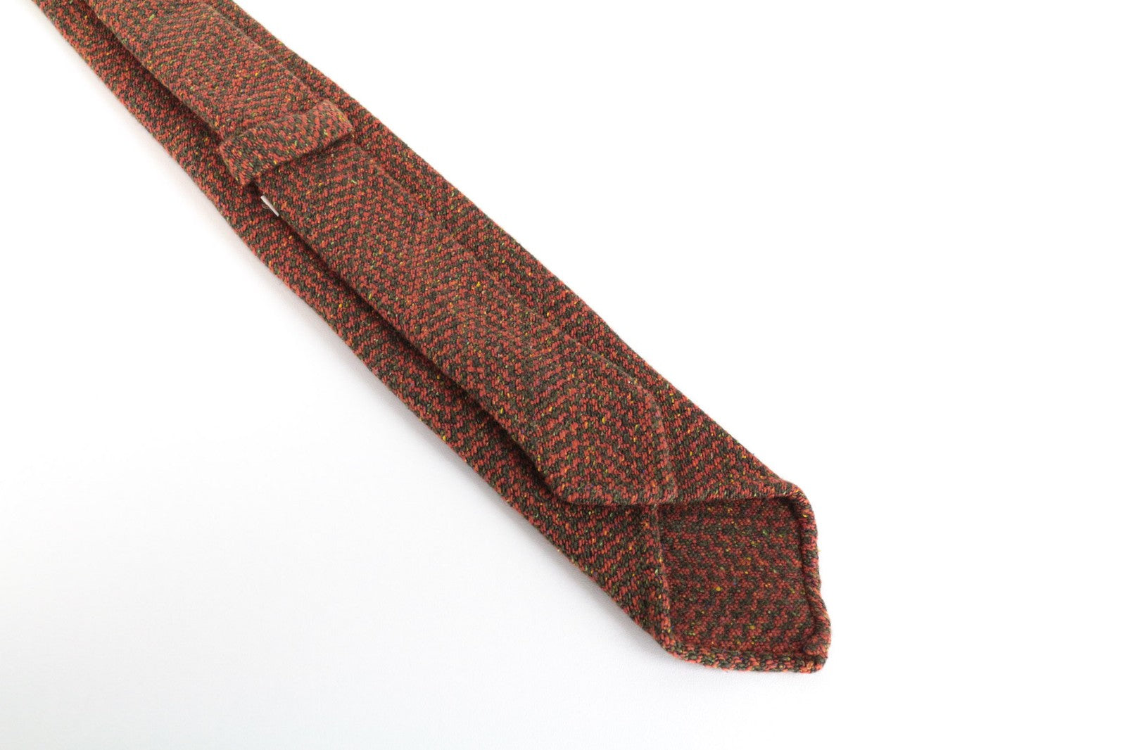 SUITSUPPLY Men Tie ~150 x 8 cm Orange Wool Silk Angora Blend Pointed-End Classic