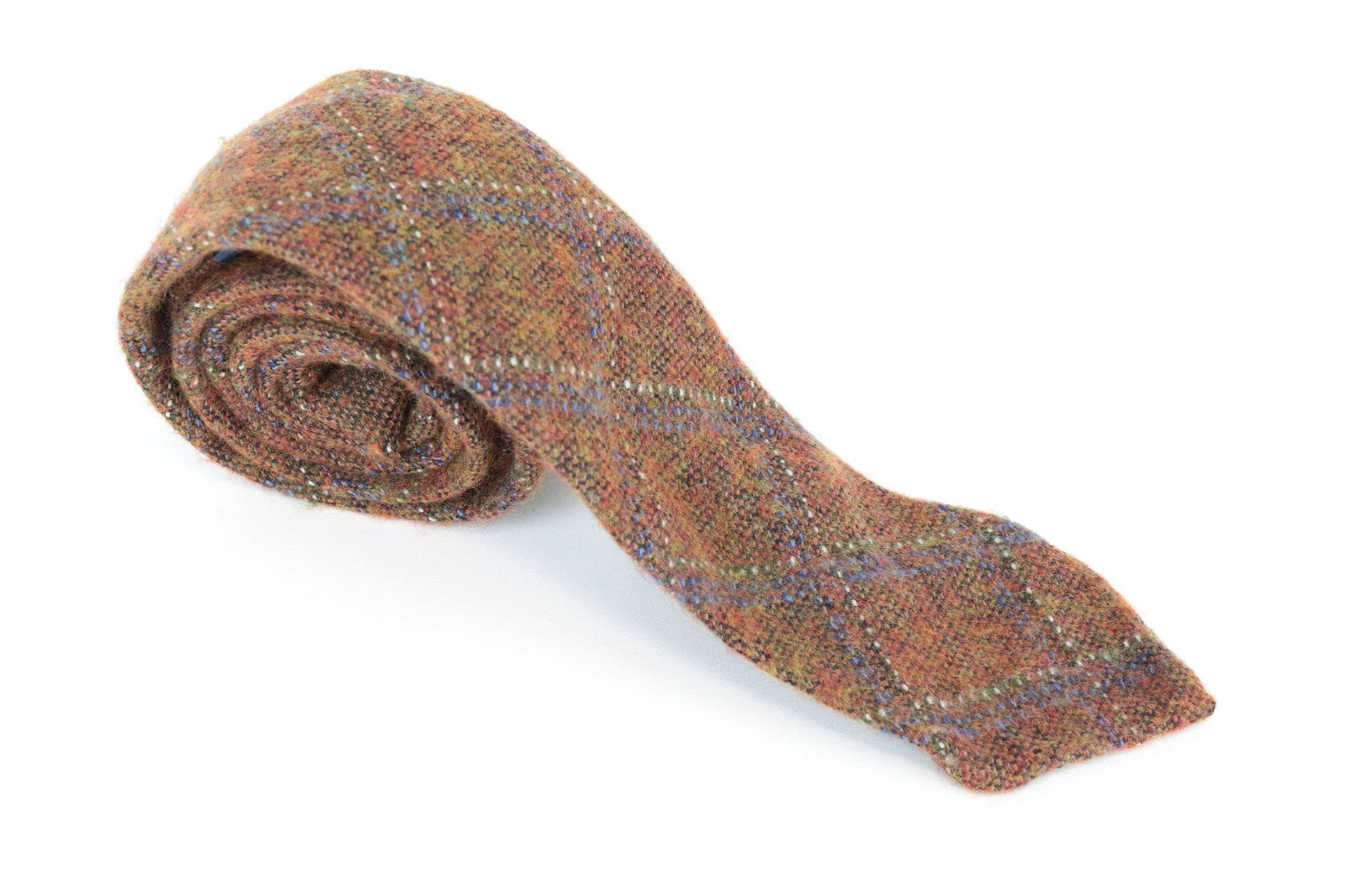 SUITSUPPLY Men Tie 150 x 8 cm Brown Orange Patterned Pointed-End Wool Silk Blend