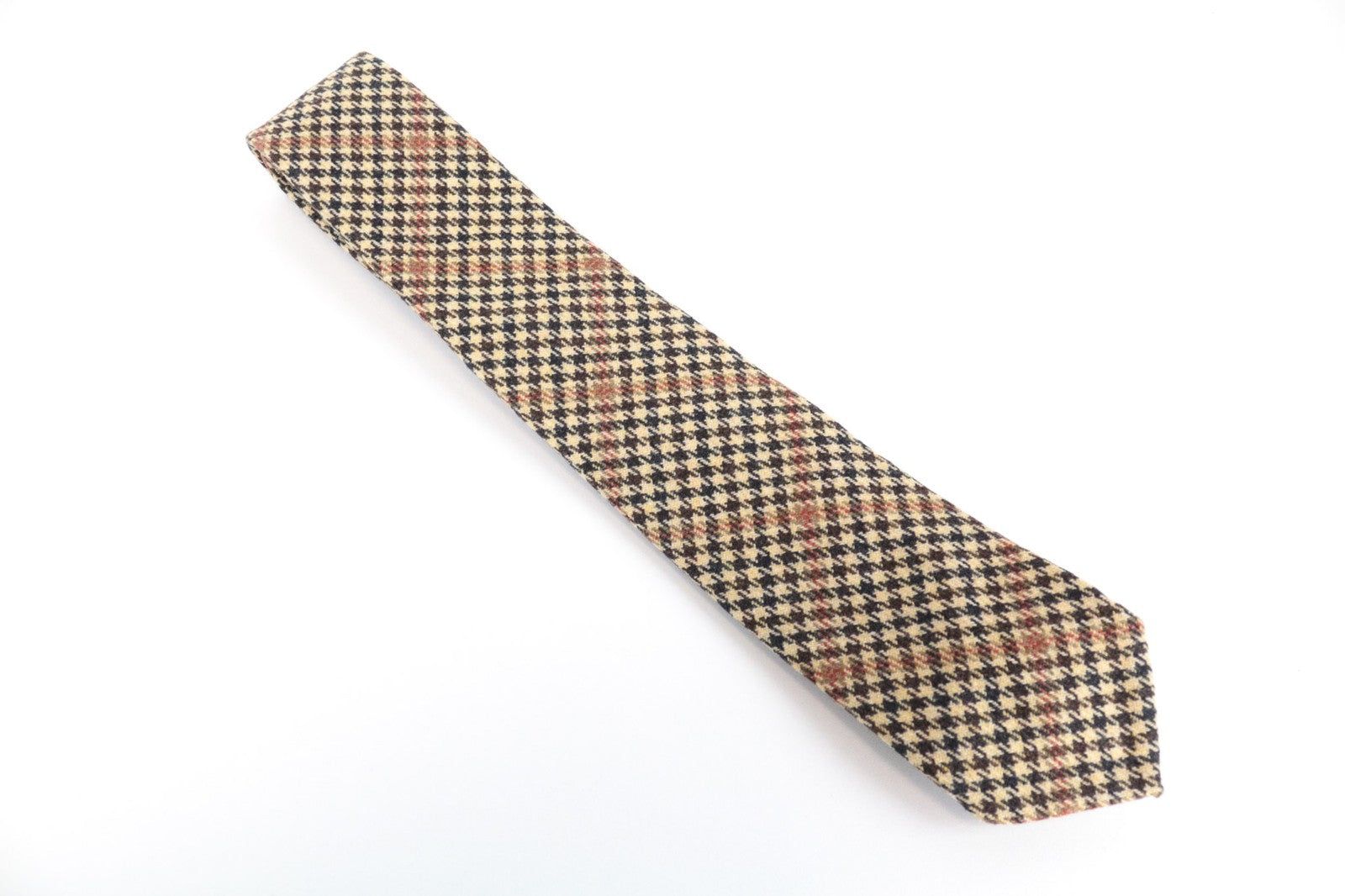 SUITSUPPLY Men Tie ~150 x 8 cm Light Brown Wool Cashmere Patterned Pointed-End