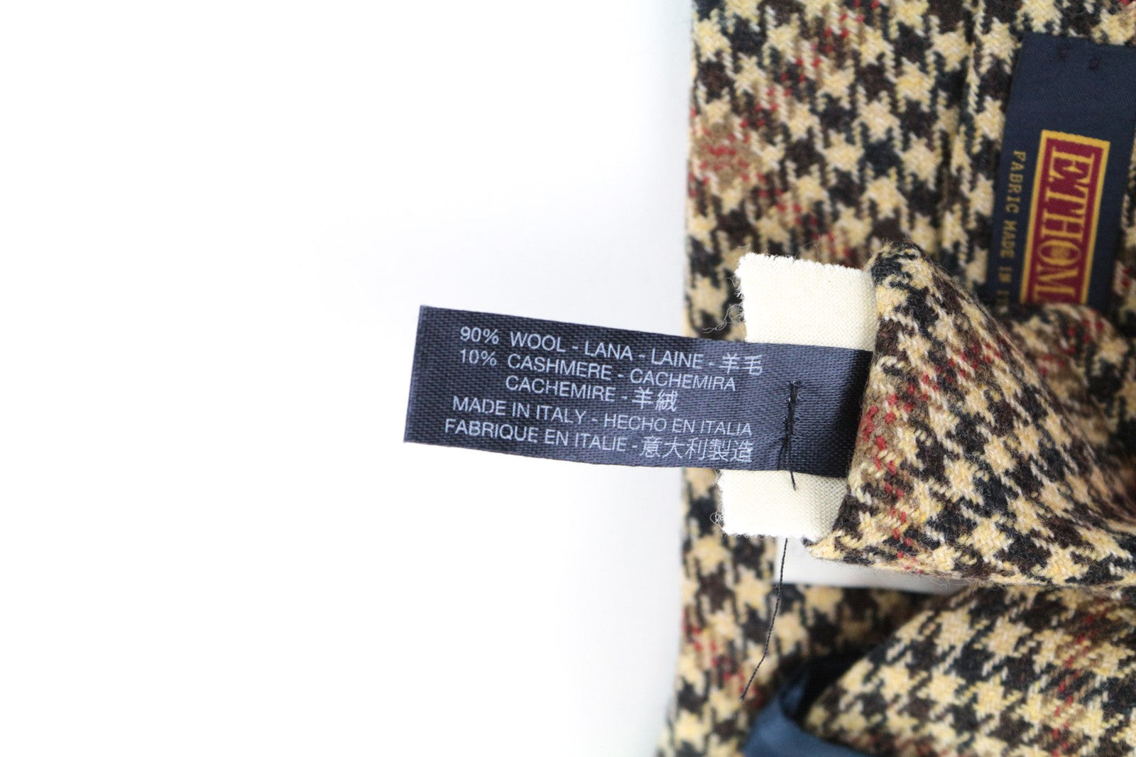 SUITSUPPLY Men Tie ~150 x 8 cm Light Brown Wool Cashmere Patterned Pointed-End