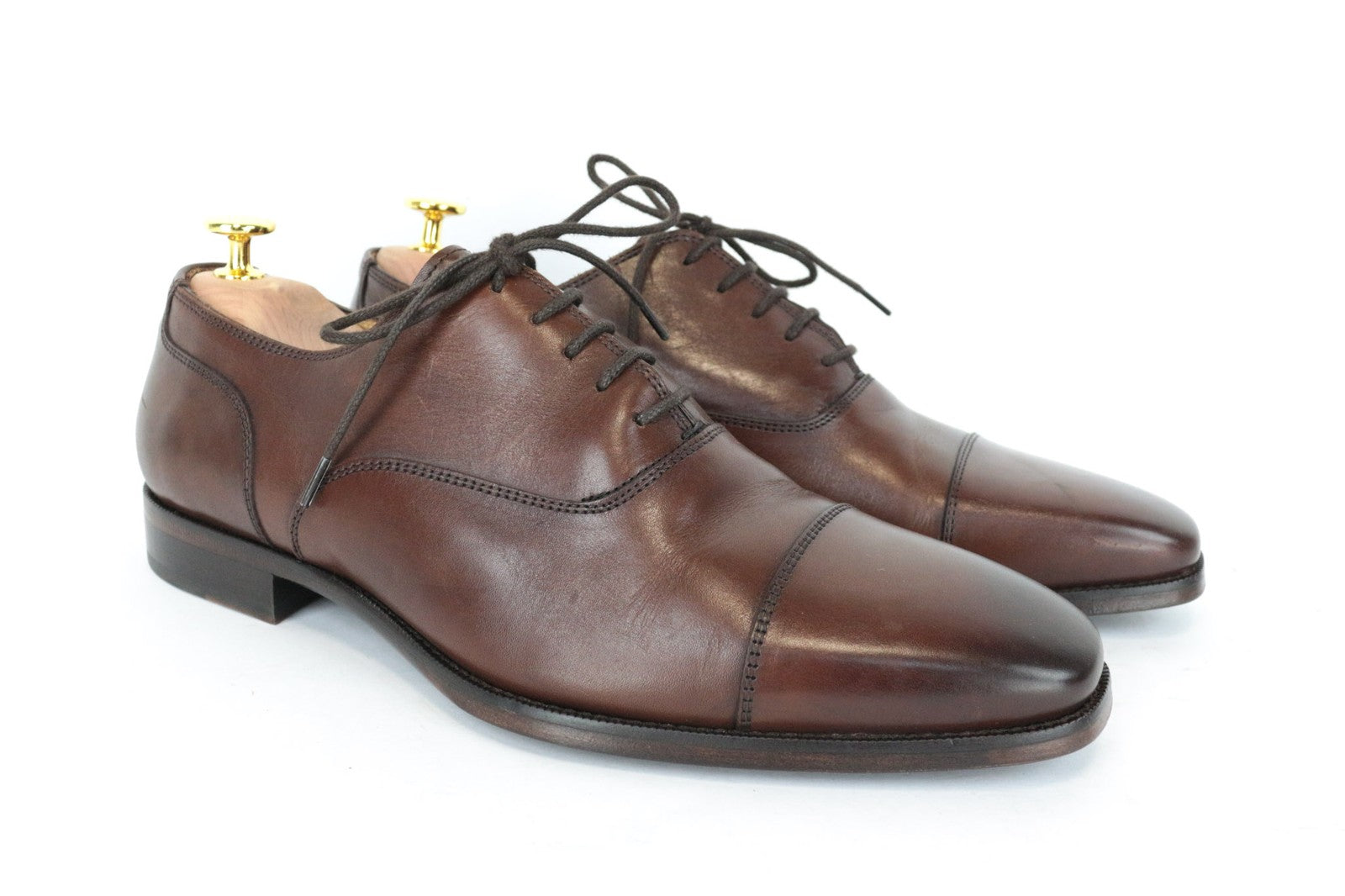 SUITSUPPLY Men Casual Shoes EU42 Brown Genuine Leather Laced Low-Top Classic