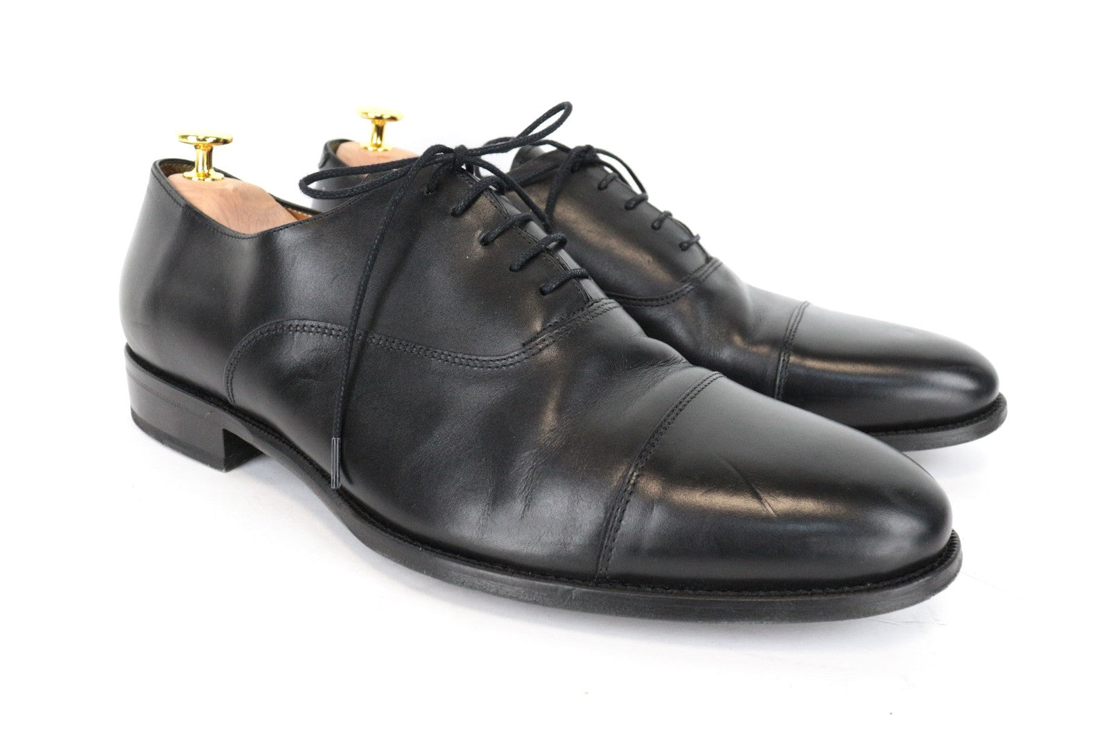 SUITSUPPLY Men Casual Shoes EU46 Black Genuine Leather Laced Low-Top Formal