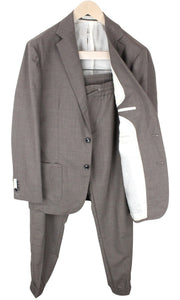 SUITSUPPLY Havana Patch Men Suit UK42R Slim Pure Wool Super 120's Brown 2 Piece