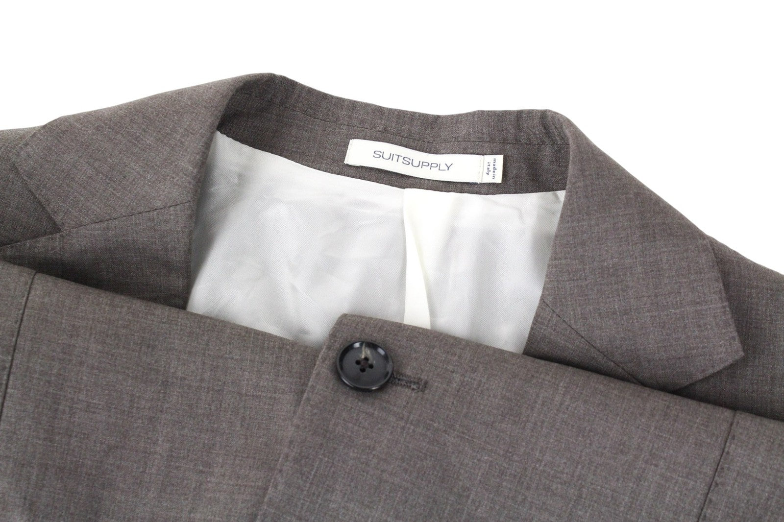 SUITSUPPLY Havana Patch Men Suit UK42R Slim Pure Wool Super 120's Brown 2 Piece