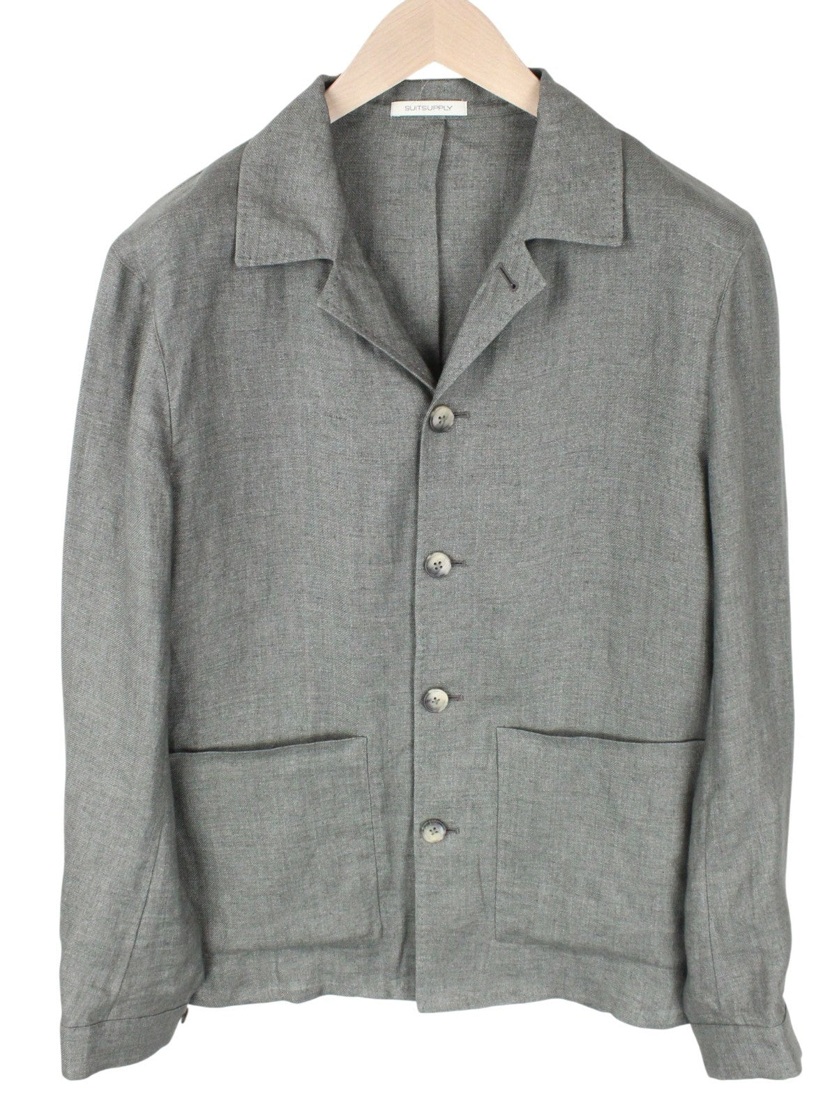 SUITSUPPLY Walter Men Suit UK40R Single-Breasted Casual Pure Linen Green 2 Piece
