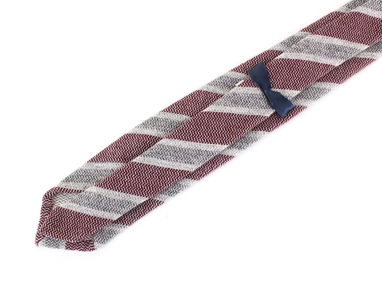 SUITSUPPLY Men Tie ~150 x 8 cm Red Grey Striped Classic Wool Cotton Pointed-End