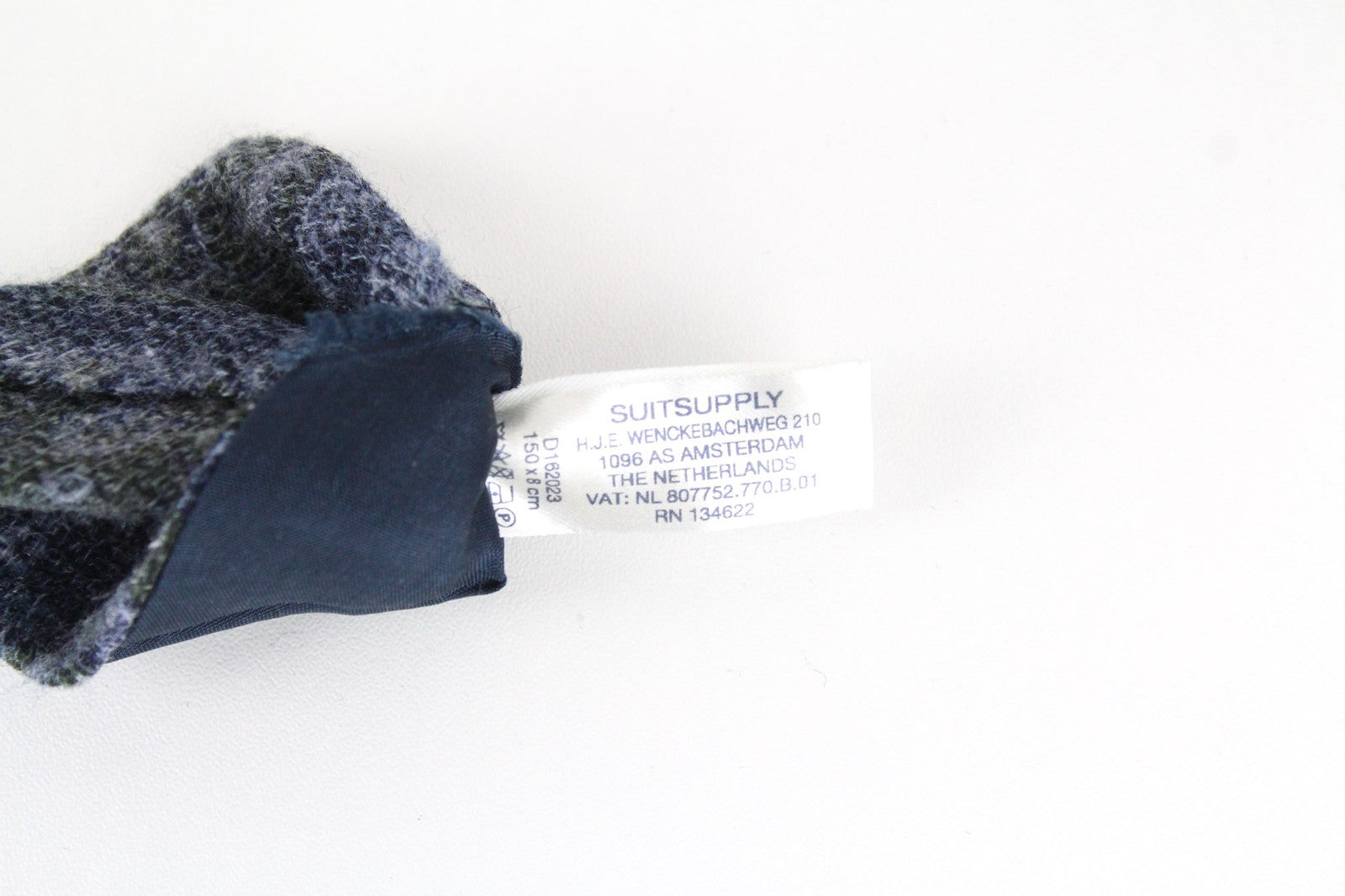 SUITSUPPLY Men Tie 150 x 8 cm Blue Wool Blend Pointed-End Oriental Patterned
